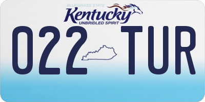 KY license plate 022TUR