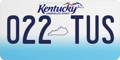 KY license plate 022TUS