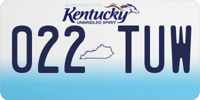 KY license plate 022TUW