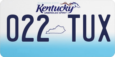 KY license plate 022TUX