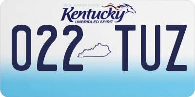 KY license plate 022TUZ
