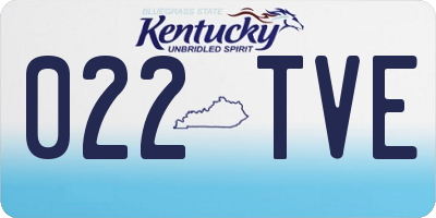 KY license plate 022TVE