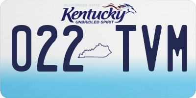 KY license plate 022TVM