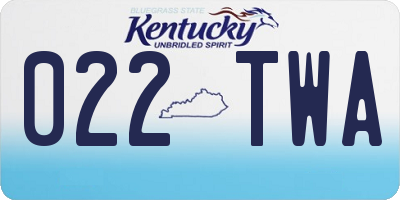 KY license plate 022TWA