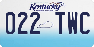 KY license plate 022TWC