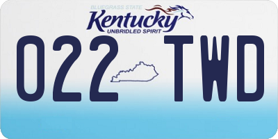 KY license plate 022TWD