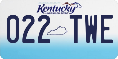 KY license plate 022TWE