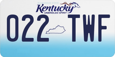 KY license plate 022TWF