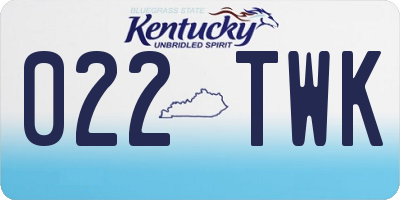 KY license plate 022TWK
