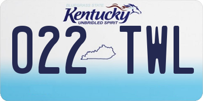 KY license plate 022TWL
