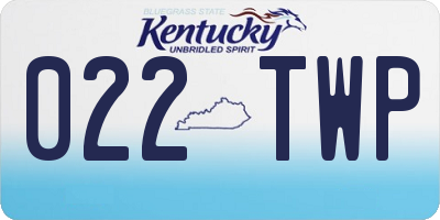 KY license plate 022TWP