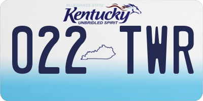 KY license plate 022TWR