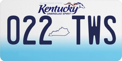 KY license plate 022TWS