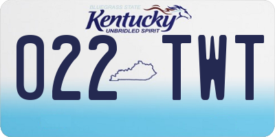 KY license plate 022TWT