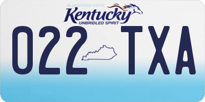 KY license plate 022TXA