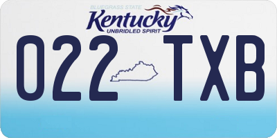 KY license plate 022TXB