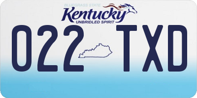 KY license plate 022TXD