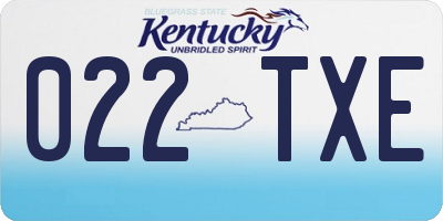 KY license plate 022TXE