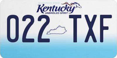 KY license plate 022TXF
