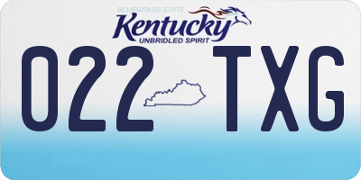KY license plate 022TXG