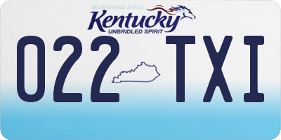 KY license plate 022TXI