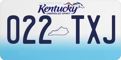 KY license plate 022TXJ