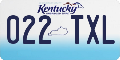 KY license plate 022TXL
