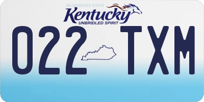 KY license plate 022TXM