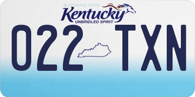 KY license plate 022TXN