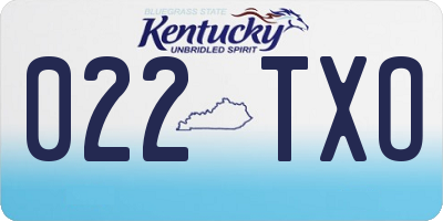 KY license plate 022TXO