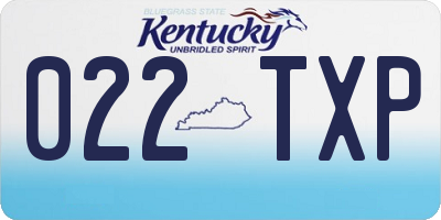 KY license plate 022TXP