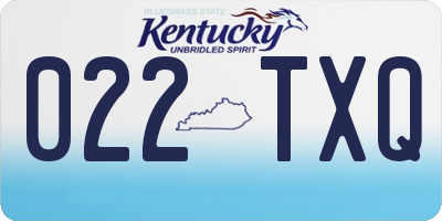 KY license plate 022TXQ