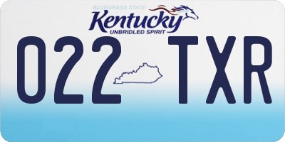 KY license plate 022TXR