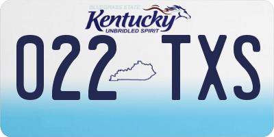 KY license plate 022TXS
