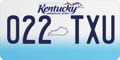 KY license plate 022TXU