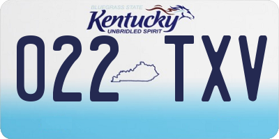 KY license plate 022TXV