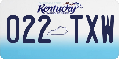 KY license plate 022TXW
