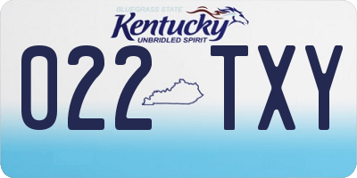 KY license plate 022TXY