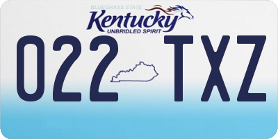 KY license plate 022TXZ