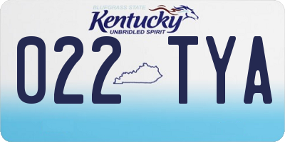 KY license plate 022TYA
