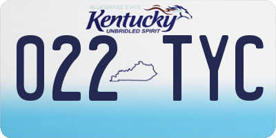 KY license plate 022TYC