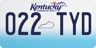 KY license plate 022TYD