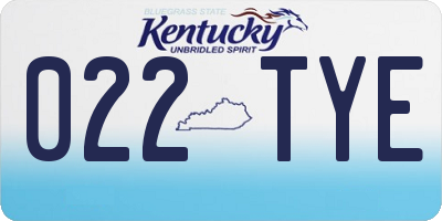KY license plate 022TYE