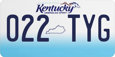 KY license plate 022TYG