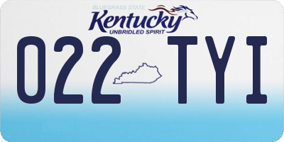 KY license plate 022TYI