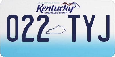 KY license plate 022TYJ