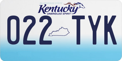 KY license plate 022TYK