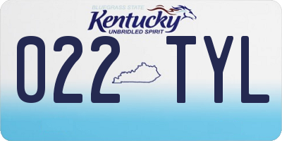 KY license plate 022TYL