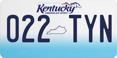 KY license plate 022TYN