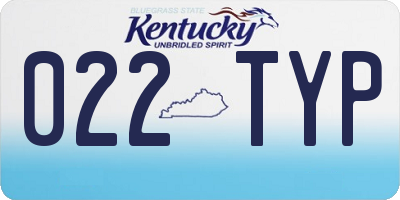KY license plate 022TYP